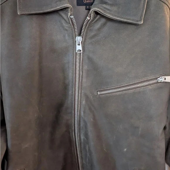 Quince Brown Leather Jacket for Women - Picture 4 of 5